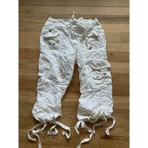 Kids Limited Too Y2K White Capri Cargo Pants